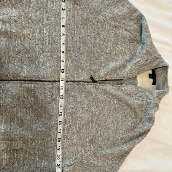 Banana Republic Grey Zipper Cardigan Cotton High Neck Size L - Picture 9 of 12